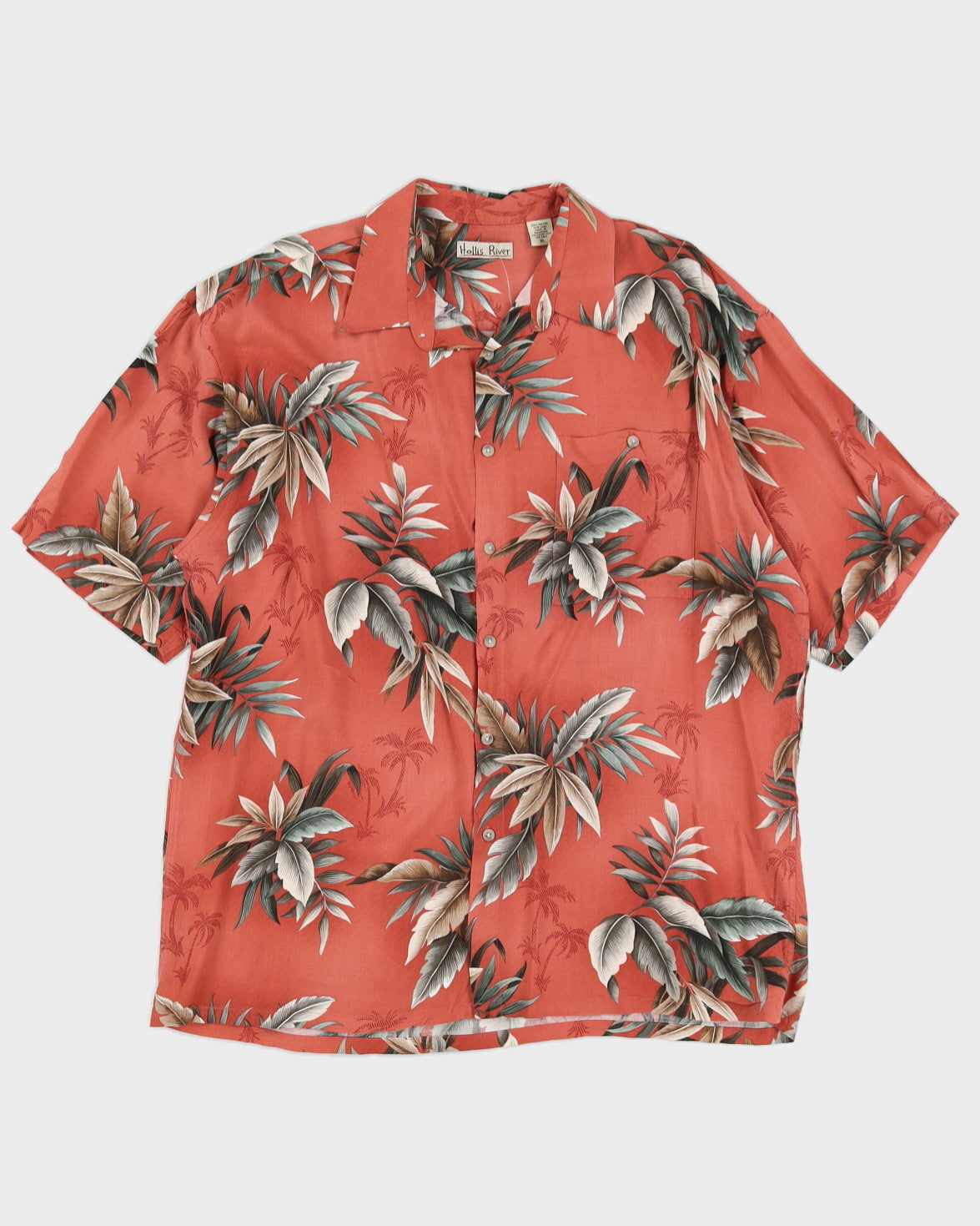 Dusky Pink Patterned Hawaiian Shirt - XXL