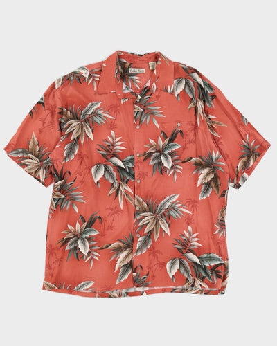 Dusky Pink Patterned Hawaiian Shirt - XXL