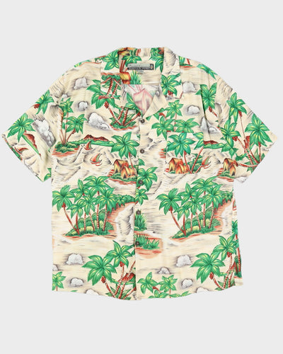 Yellow Patterned Hawaiian Shirt - XXL