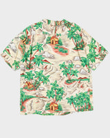 Yellow Patterned Hawaiian Shirt - XXL