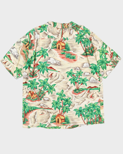 Yellow Patterned Hawaiian Shirt - XXL