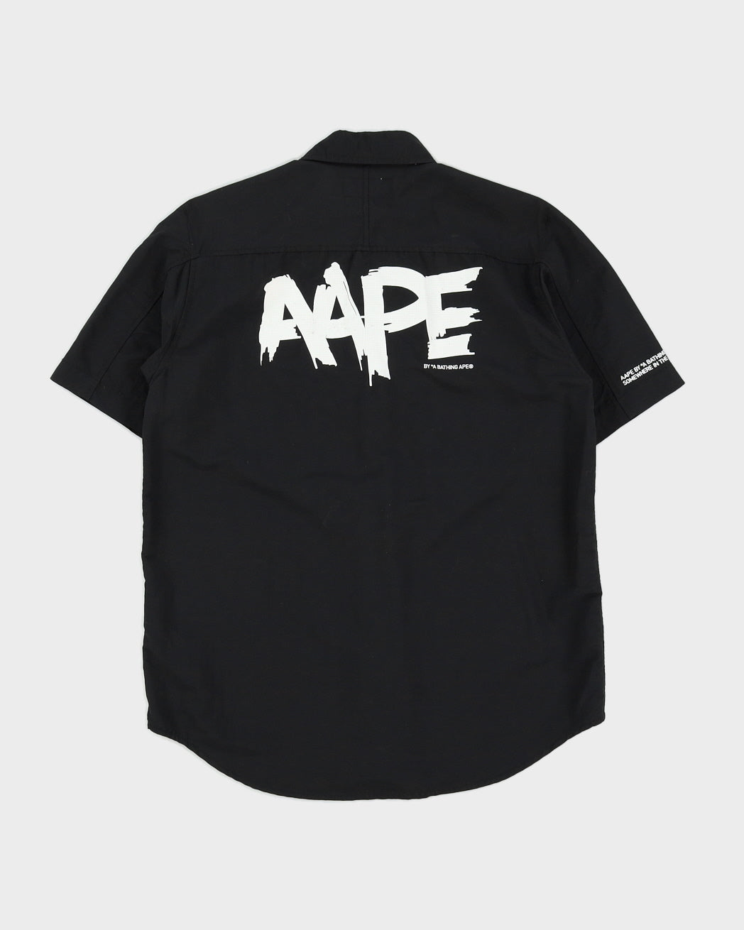 Aape By A Bathing Ape Black Military Short Sleeved Shirt - M