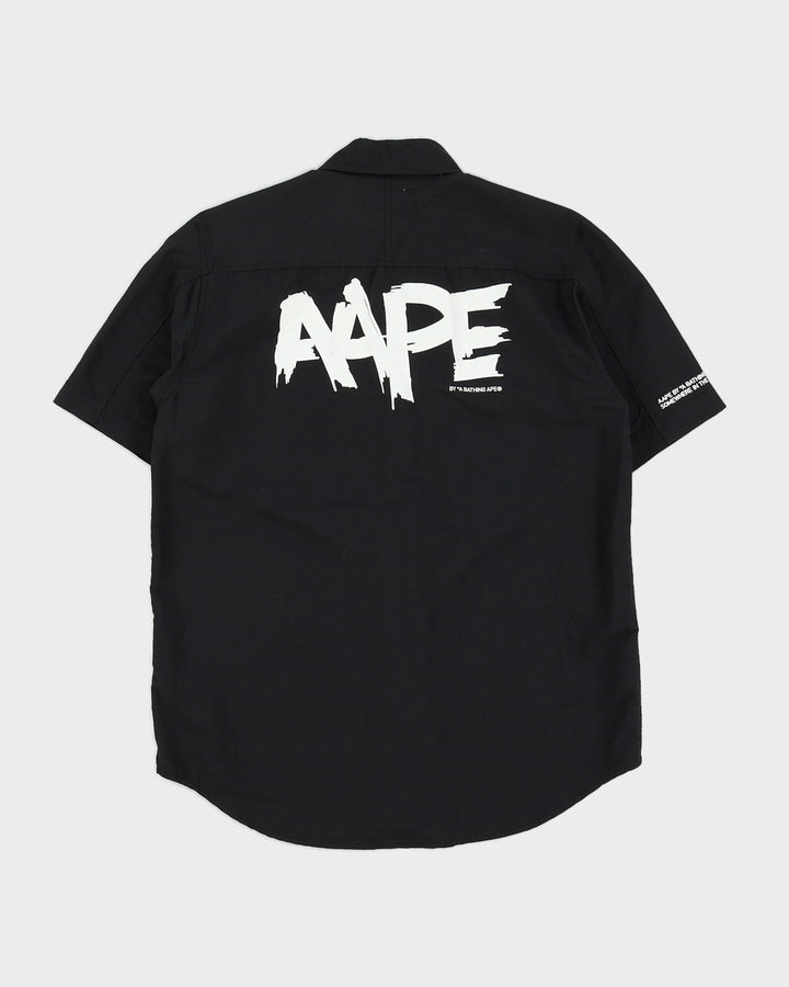 Aape By A Bathing Ape Black Military Short Sleeved Shirt - M
