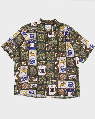 Vintage 90s NFL Surf And Turf Minnesota Vikings Hawaiian Shirt - XL