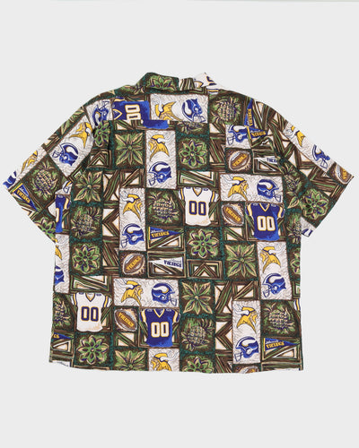 Vintage 90s NFL Surf And Turf Minnesota Vikings Hawaiian Shirt - XL