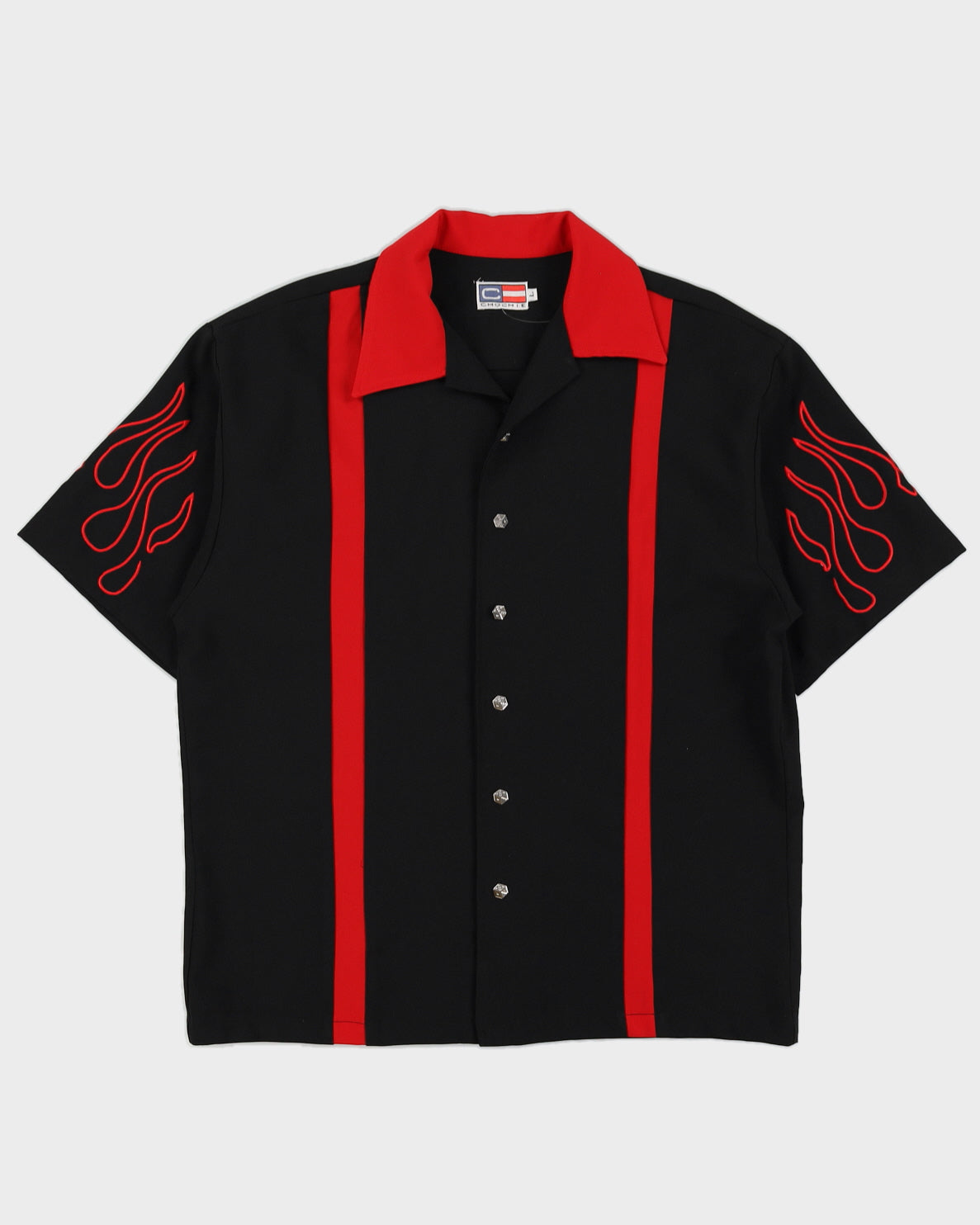 Vintage 90s Chochie Bowling Vegas With Dice Buttons Black Shirt - L