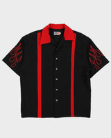 Vintage 90s Chochie Bowling Vegas With Dice Buttons Black Shirt - L