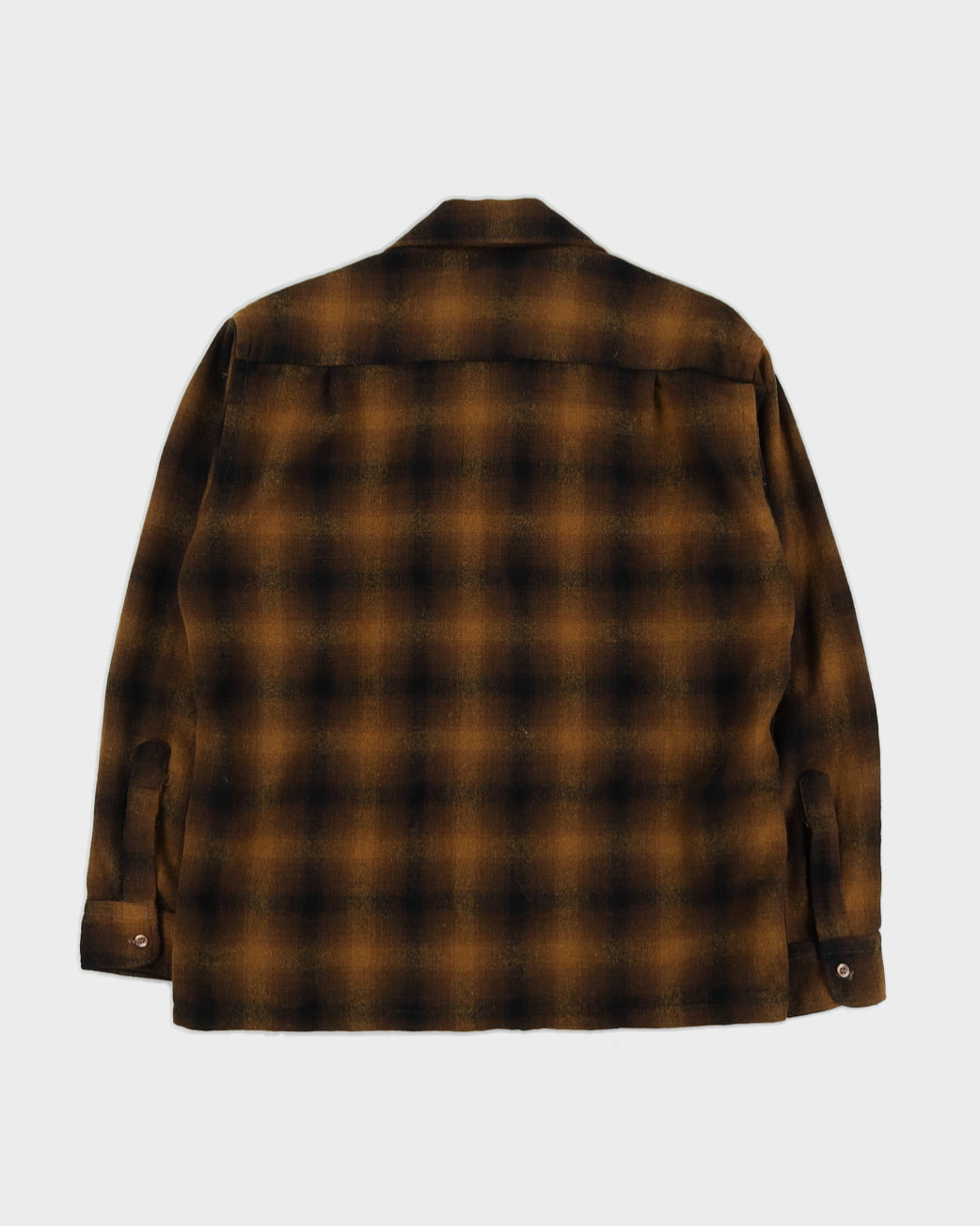 Vintage 50s Woolshire Brown Long Sleeved Shirt - M