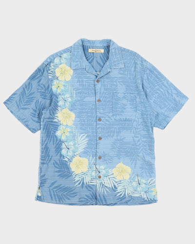 Blue Floral Hawaiian Shirt - L