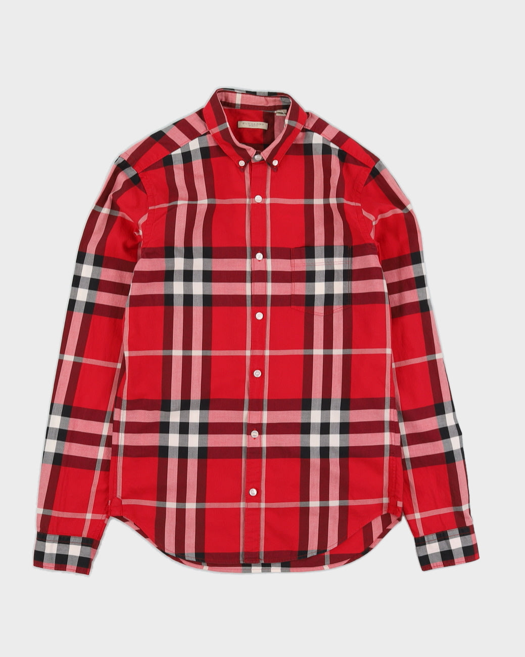 Red Burberry Brit Checked Shirt