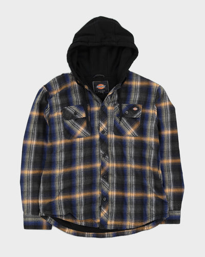 Dickies Black Checked Hooded Shirt - XL