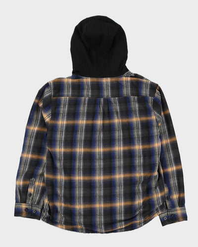 Dickies Black Checked Hooded Shirt - XL