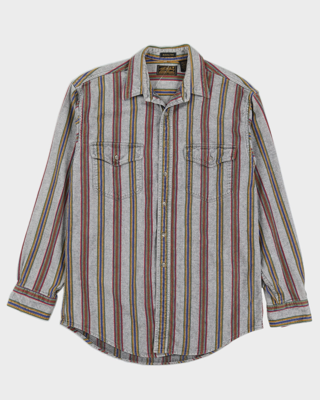Vintage 90s Eddie Bauer Grey Casual Long Sleeved Shirt - M