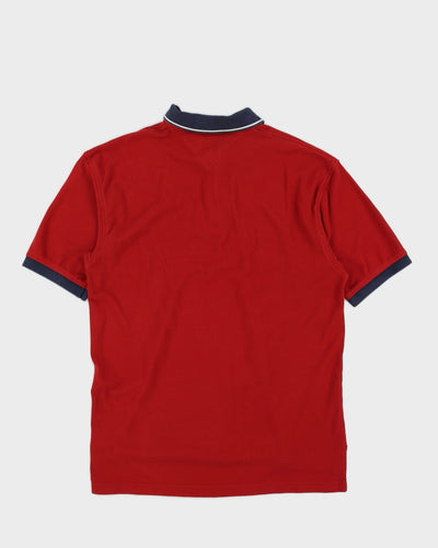 Vintage 90s Tommy Hilfiger Stripe Front Red & Navy Polo - L