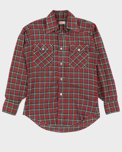 Vintage 70s Levi's Red Plaid Long Sleeved Shirt - S