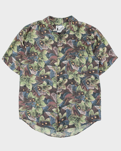 Vintage 90s Goouch Floral Silk Shirt - S