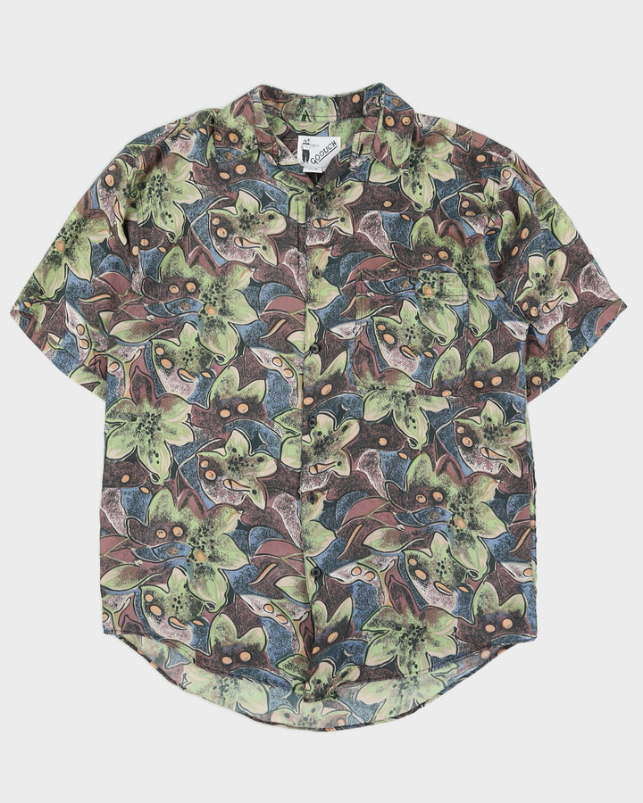Vintage 90s Goouch Floral Silk Shirt - S