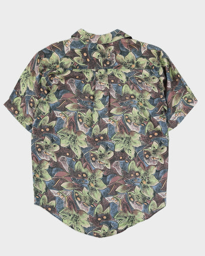 Vintage 90s Goouch Floral Silk Shirt - S