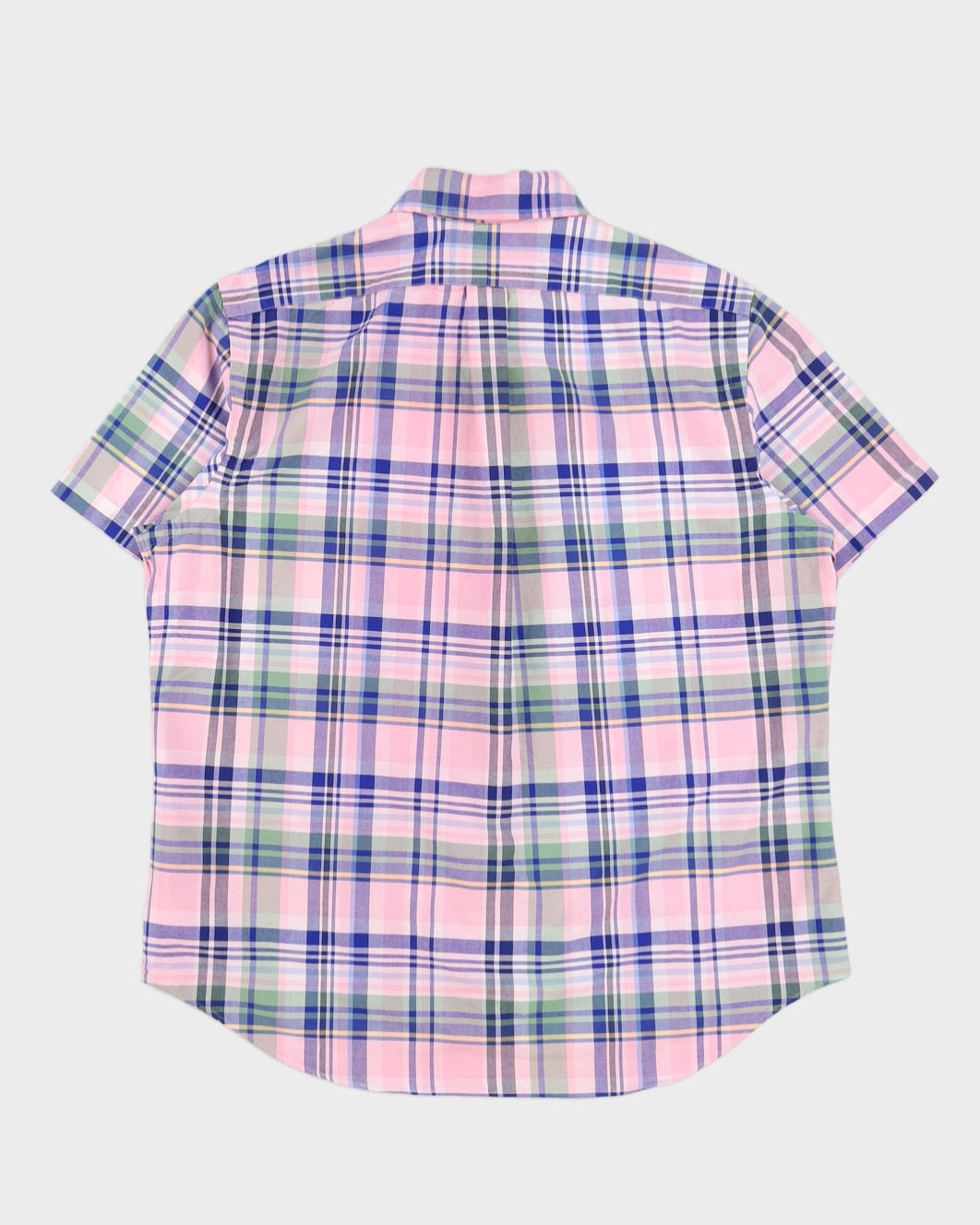 Ralph Lauren Pink & Blue Check Short Sleeve Shirt - L