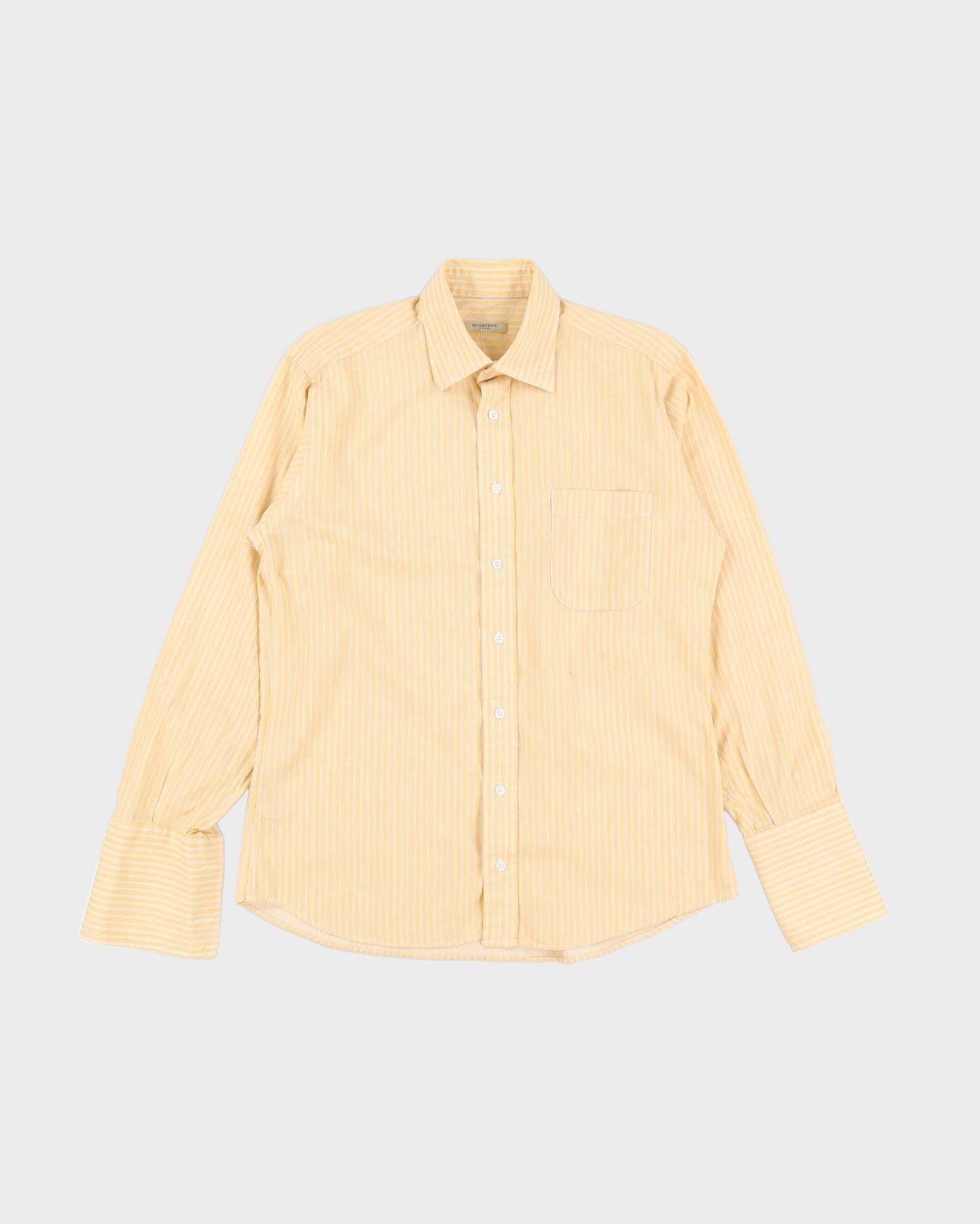 Burberry Yellow Striped Long Sleeved Shirt - M