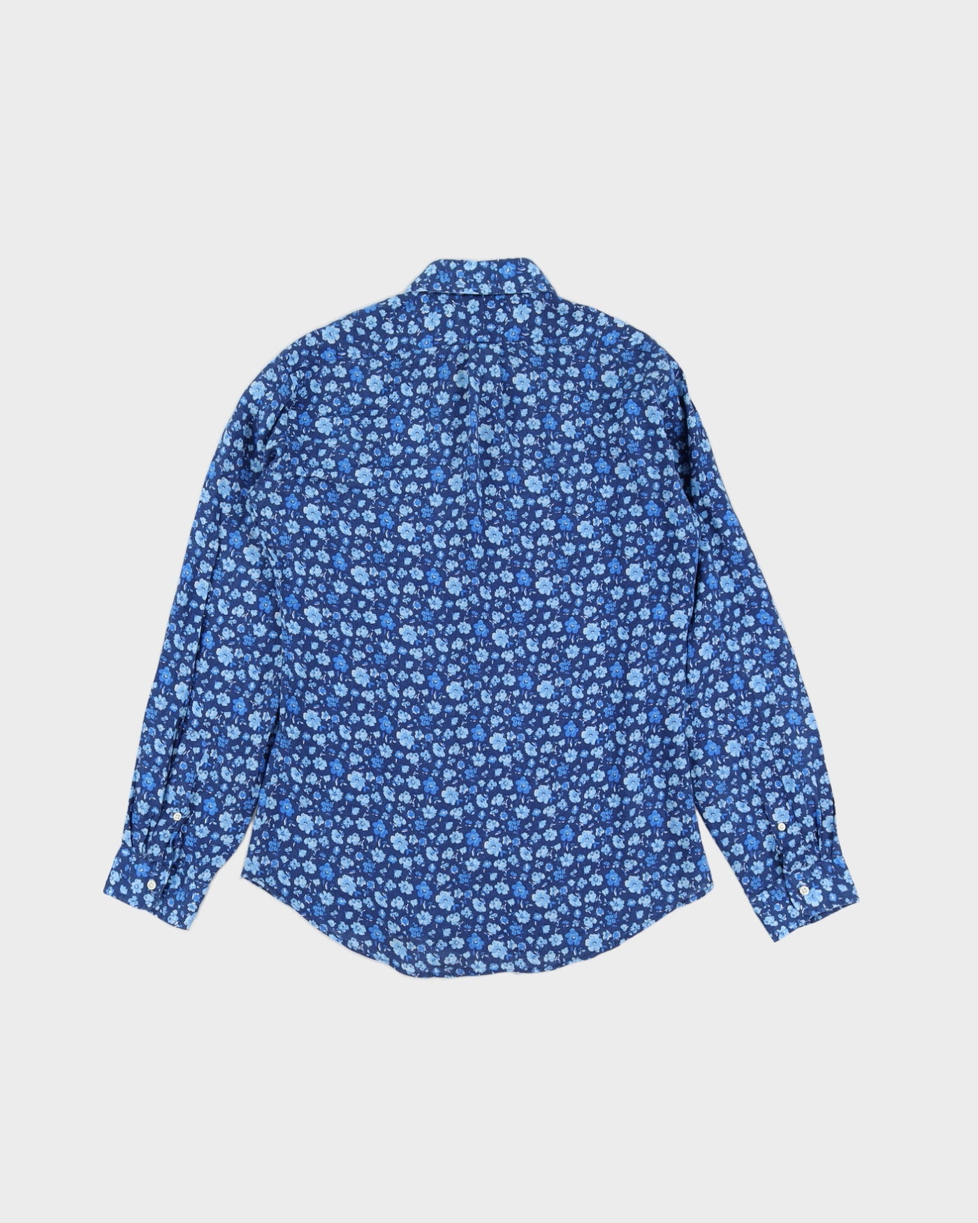 Ralph Lauren Flowers Printed Blue Long Sleeved Shirt  - L