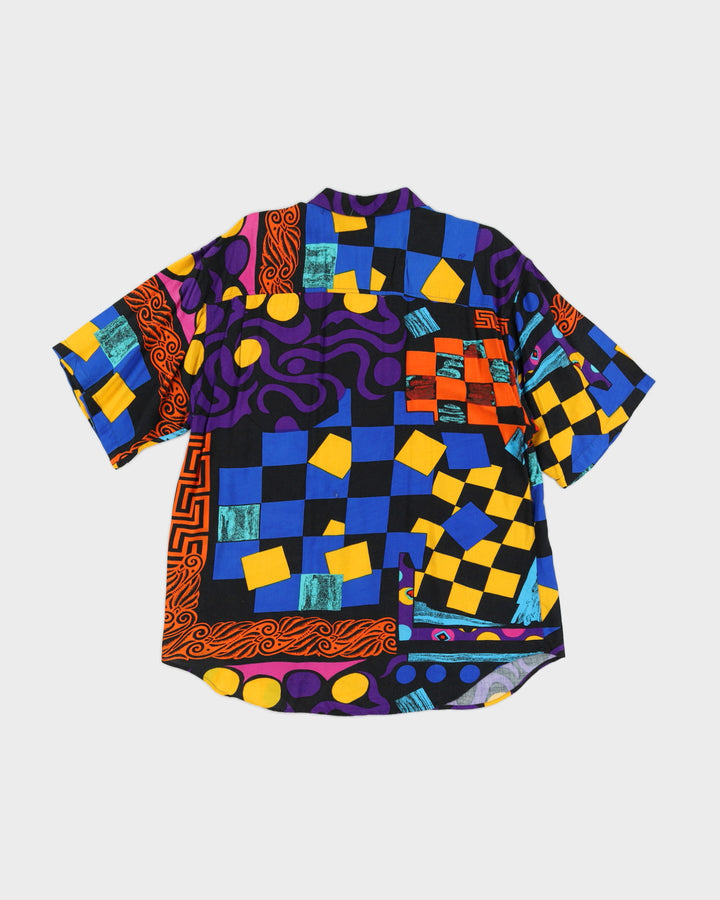 Vintage 90s Z-Bop Patterned Short Sleeved Shirt - L