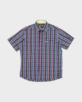 Burberry Blue Checked Short Sleeved Shirt - M