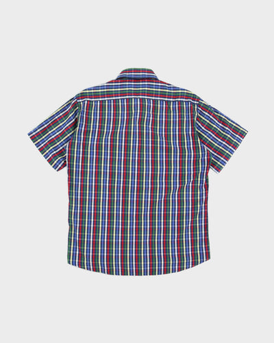 Burberry Blue Checked Short Sleeved Shirt - M