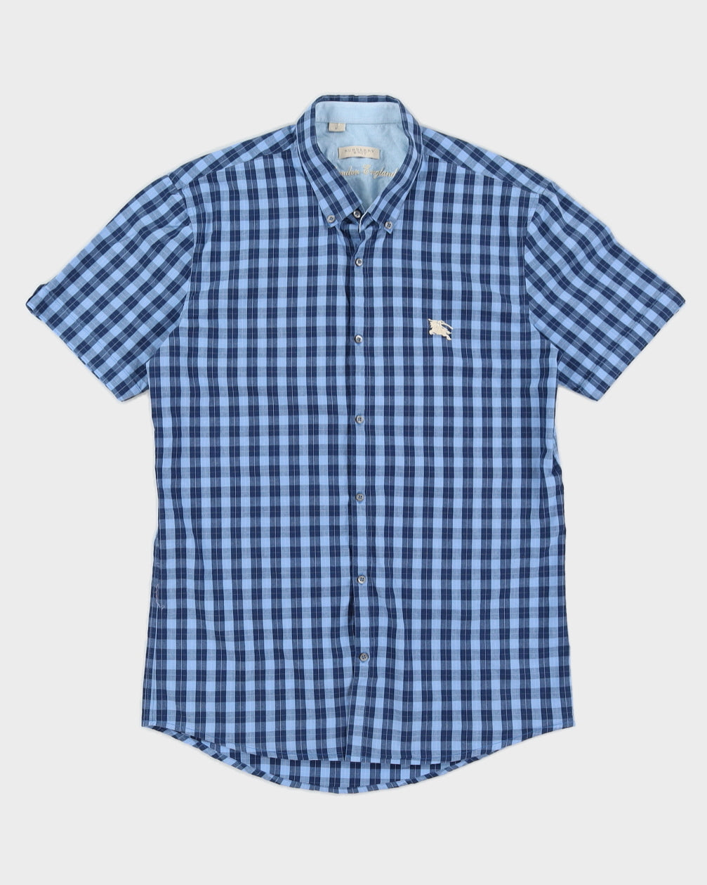 Burberry Brit Blue Checked Short Sleeved Shirt - S