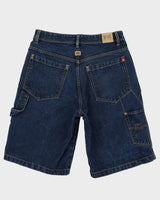 00s Y2K Ecko Contrast Stitch Dark Wash Baggy Denim Shorts - W30