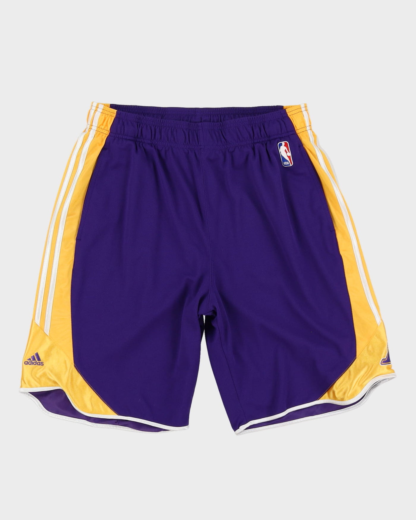 Adidas Los Angeles LA Lakers NBA Purple / Gold Basketball Jersey Shorts - L