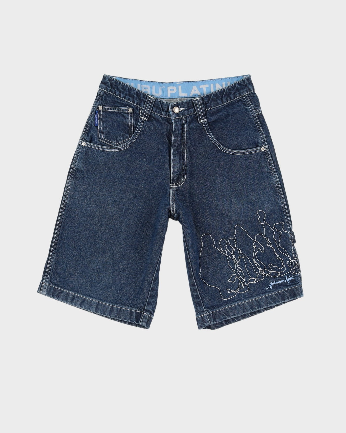 00s Y2K FUBU Fat Albert Blue Denim Shorts - W30