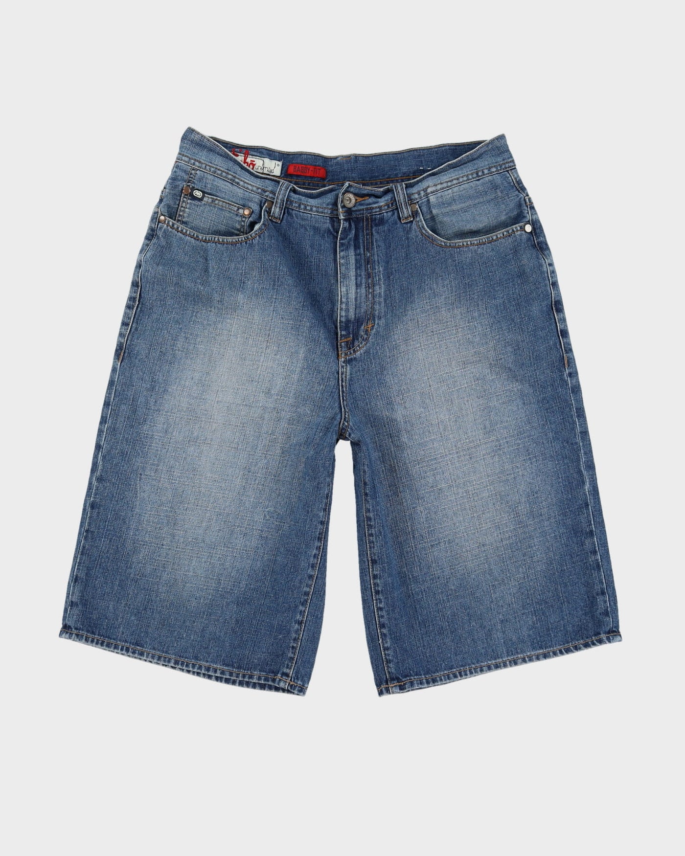 00s Y2K EXCO Baggy-Fit Blue Denim Shorts - W34