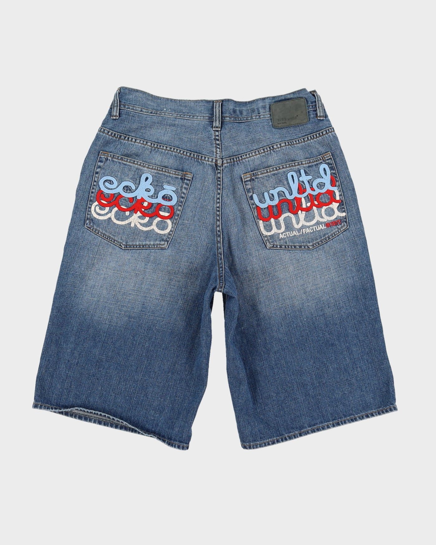00s Y2K EXCO Baggy-Fit Blue Denim Shorts - W34