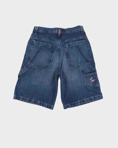 00s Y2K Flamehead Blue Denim Carpenter Shorts - W30