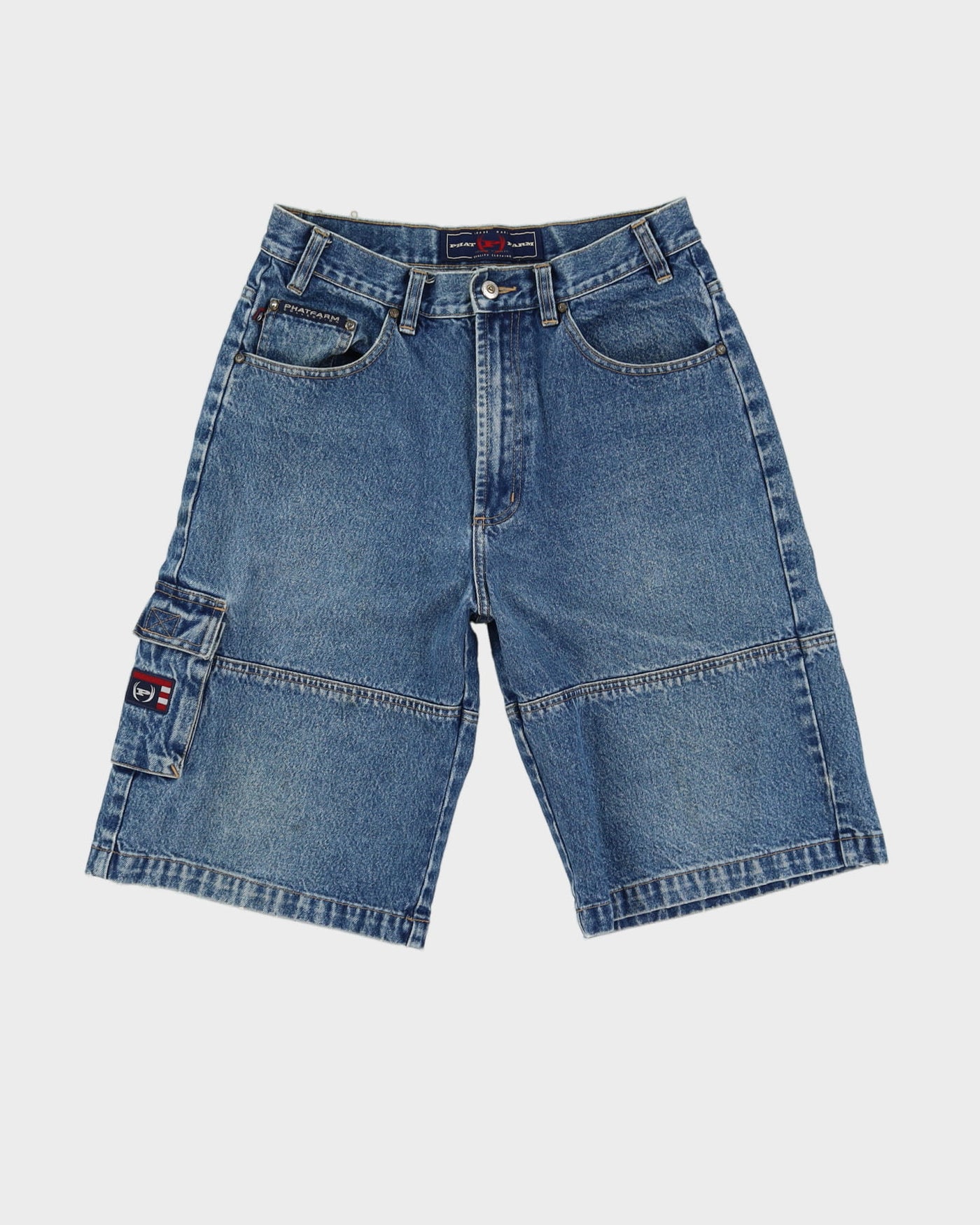 00s Y2K Phat Jean Co. Blue Denim Cargo / Carpenter Shorts - W30