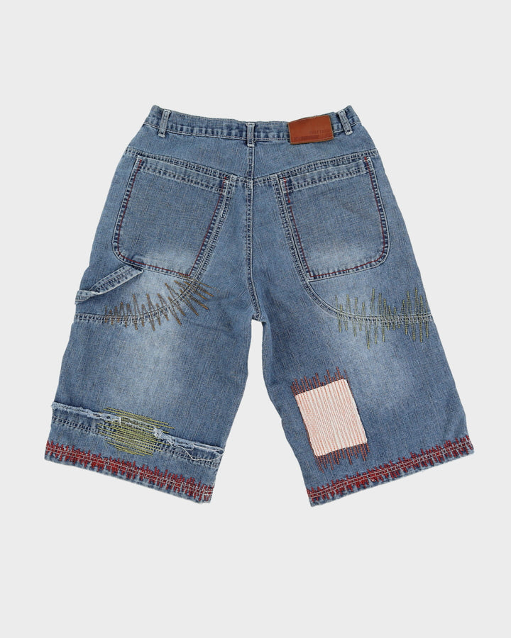 Phat Farm Blue Patchwork Denim Shorts - W32