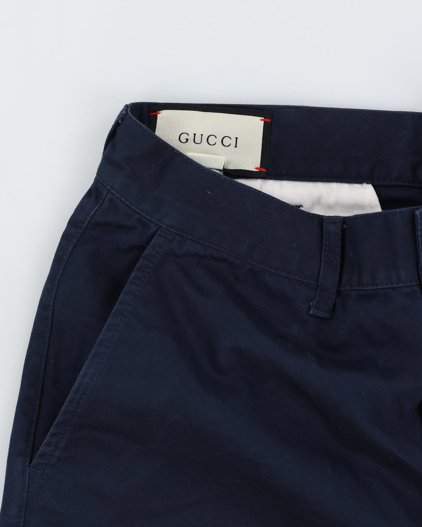 Gucci Navy Embroidered Chino Shorts - W32