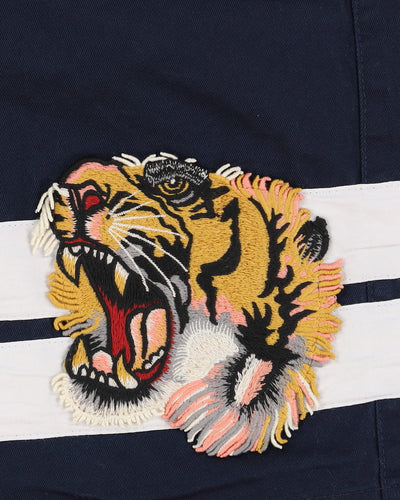 Gucci Navy Embroidered Chino Shorts - W32