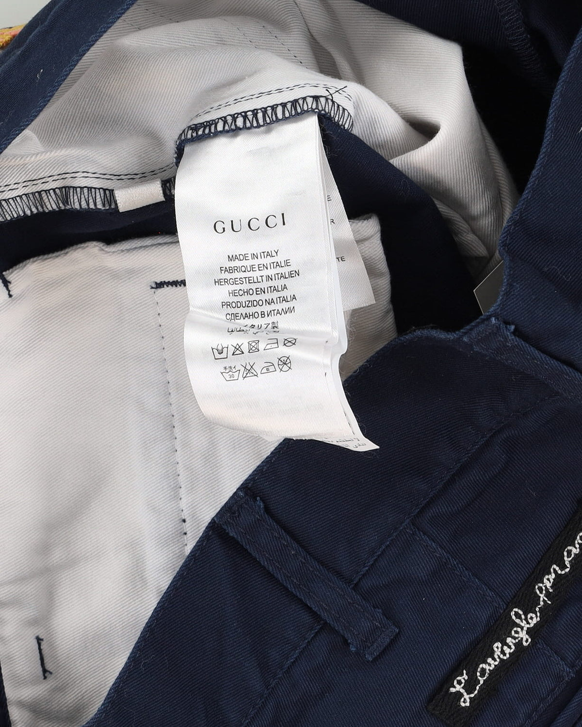 Gucci Navy Embroidered Chino Shorts - W32