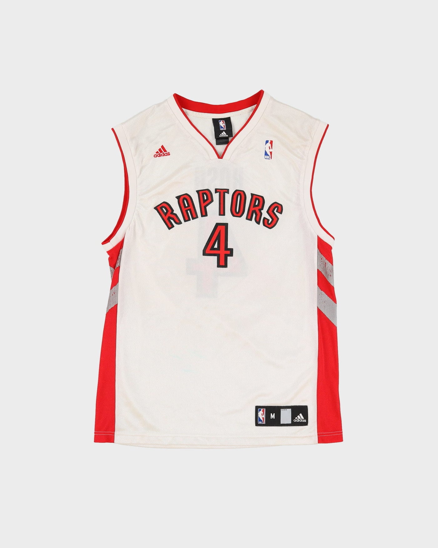 Adidas Chris Bosh #4 Toronto Raptors White / Red NBA Basketball Jersey - M