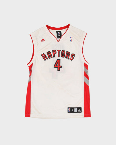 Adidas Chris Bosh #4 Toronto Raptors White / Red NBA Basketball Jersey - M