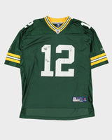 Reebok Aaron Rodgers #12 Green Bay Packers NFL Green / Yellow Jersey - XL / XXL