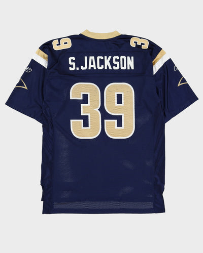 Reebok Stephen Jackson #39 St Louis / LA Rams NFL Navy Jersey - L