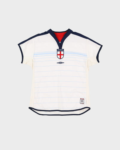 2002 England Umbro Home White Football Shirt / Jersey - M