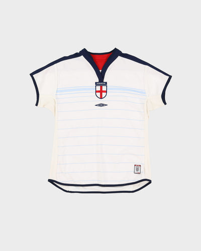 2002 England Umbro Home White Football Shirt / Jersey - M
