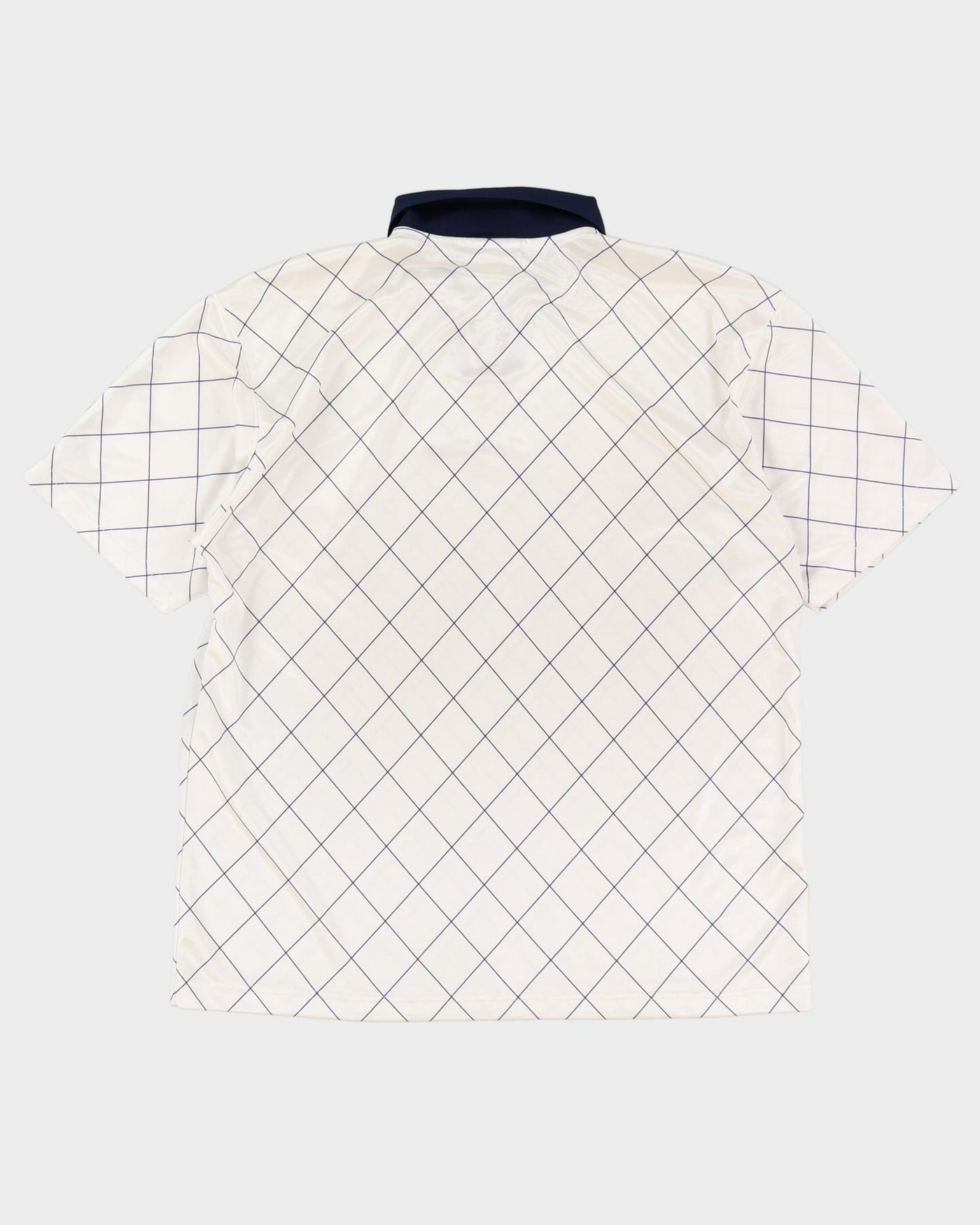 90s Tommy Hilfiger Athletics White / Blue Patterned Football Shirt / Jersey - XL