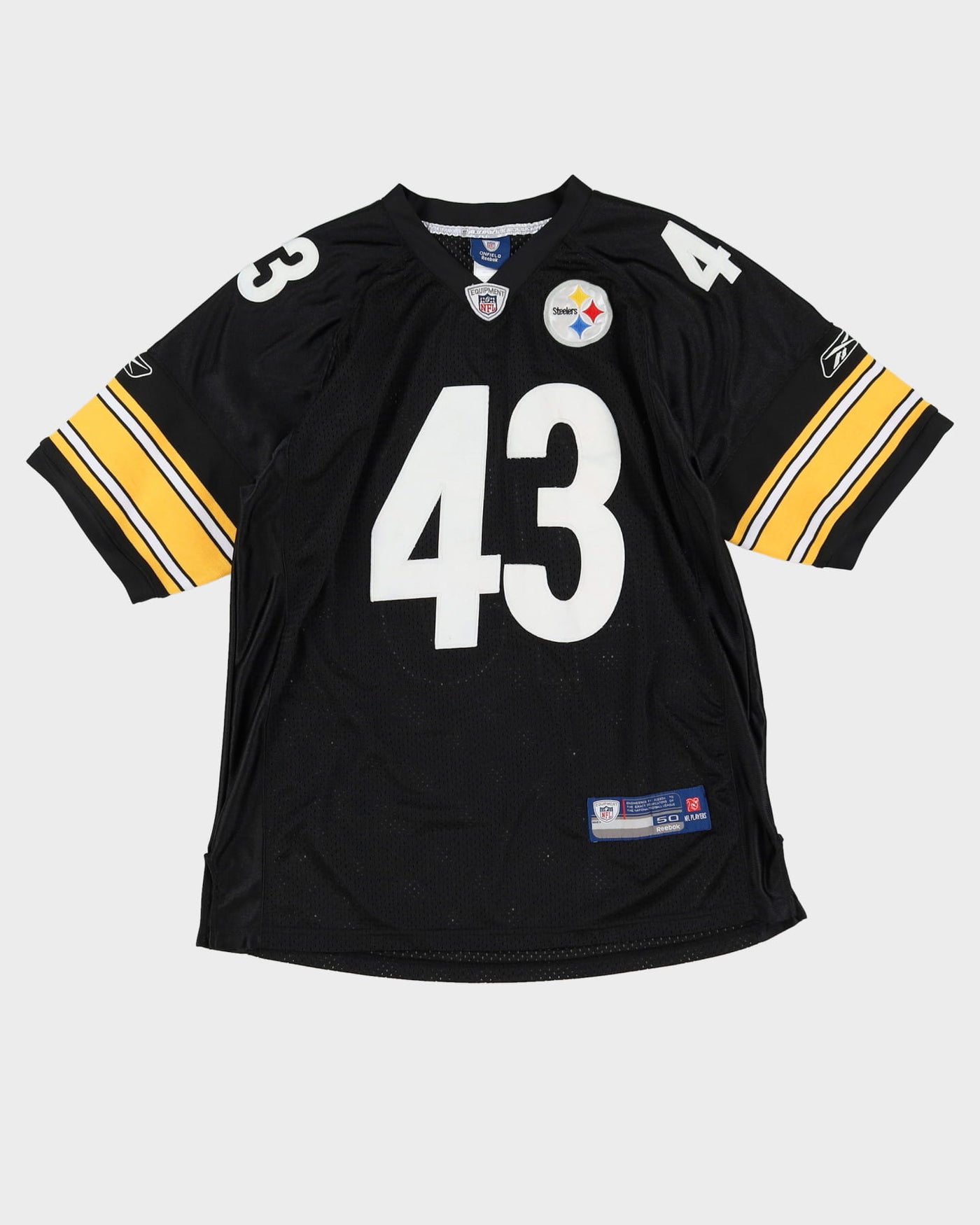 00s Troy Polamalu #43 Pittsburgh Steelers Black / Yellow NFL Jersey - L