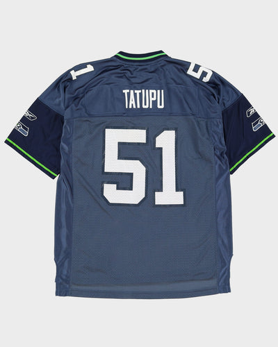 00s Lofa Tatupu #51 Seattle Seahawks Navy NFL Jersey - L