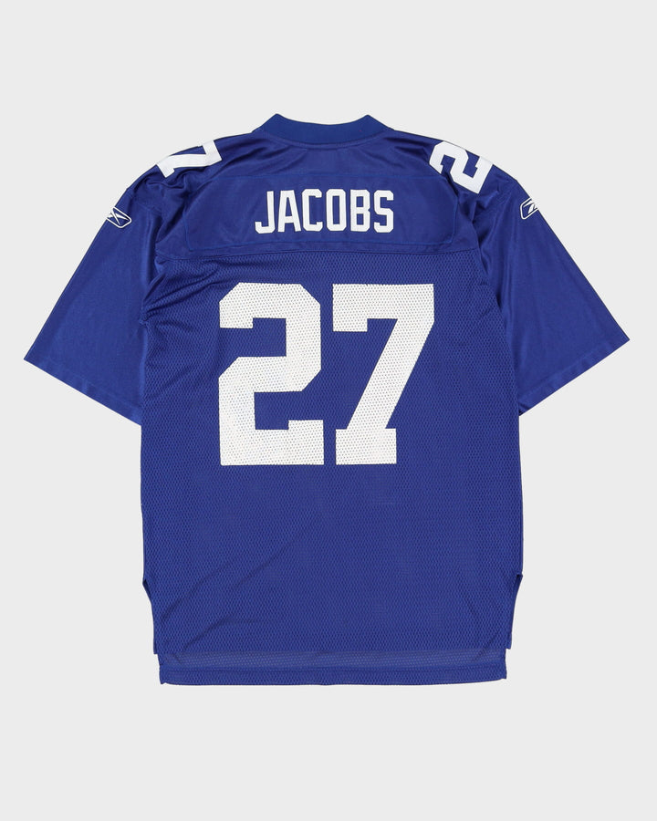 00s Reebok Brandon Jacobs #27 New York Giants Blue NFL Jersey - M